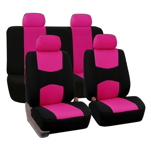 BaoLianBaiHuo Fundas Asientos Coche para V-W Taigo 2022-2024 2025, Delanteros y Traseros Juegos de Cubreasientos Protectores Accesorios, G/Pink