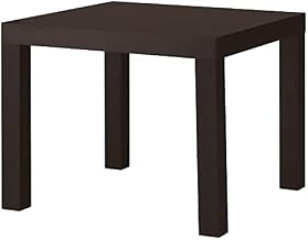 Ikea Lack Particle Board Wooden & Plastic Edging Side Table, black-brown55x55 cm (21 5/8x21 5/8") Pack of (1)
