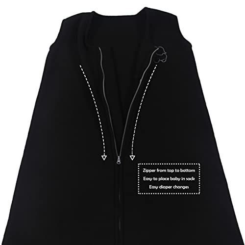 Belsden Micro-Fleece Baby Wearable Blanket 6-12M, Ultra Soft Cozy Safe Baby Sleep Bag And Sack Tog 1, Fit Infants Baby Boys Girls, Black, Medium #TOP3