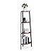 Relaxdays Scaffale ad Angolo, Cucina, Corridoio Salotto, Design Vintage, Mobile a Scala, HLP 125x48x32 cm, Nero/Marrone