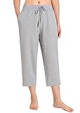 Weintee Women's Cotton Capri Pants with Pockets