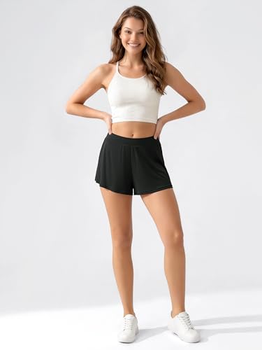 Image of ODODOS 2-Pack Ultra-Soft Modal Lounge Shorts for Women - Lightweight & Breathable Sleepwear, 3 inch Inseam