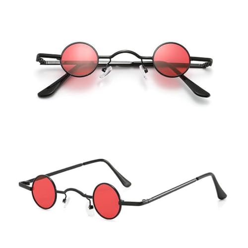 Lunettes de soleil rondes vintage Punk en métal argenté avec protection UV400