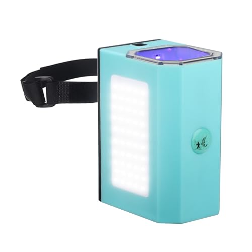 Eupheng Fishing Lure Glow UV Light UV Bait Light for Night Fishing, Jig Saltwater, Ice Fishing, Hands-Free Strap, Waterproof UV Lamp for Various Luminous Lures