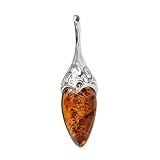Sterling Silver and Baltic Honey Amber Pendant Serena