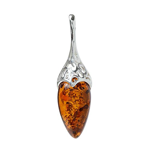 Sterling Silver And Baltic Honey Amber Pendant Serena #TOP8