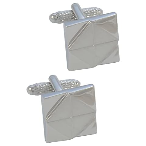 COLLAR AND CUFFS LONDON - Gemelos Cuadrados y Forma de Diamante - Color Plata Cover