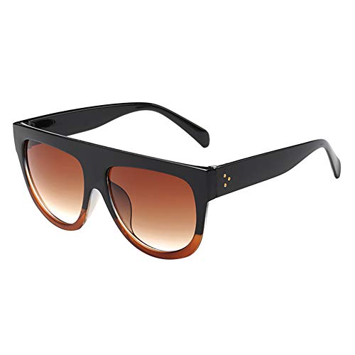 Preisvergleich Produktbild Drawihi Damen Sonnenbrillen Runder Rahmen Polarisierte Sonnebrille im Freien Brille (Zweifarbiger Augenrahmen + Braun)