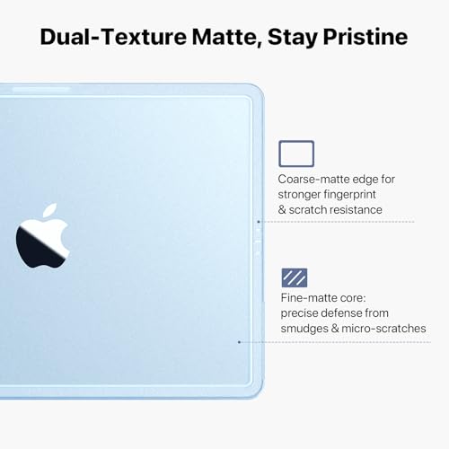 Image of Soonjet Compatible with MacBook Air 13 inch Case M5 M4 M3 M2 2026 2025-2022, Release Model A3449 A3240 A3113 A2681, [True-Tone Color Match] Hard Shell Laptop Cover for MacBook Air 13.6 inch - Sky Blue