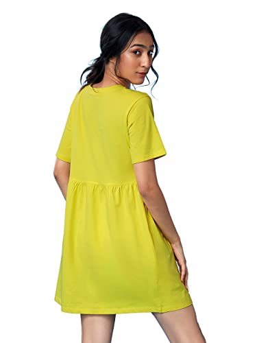 Image of The Souled Store Tie-dye: Colourful Ombre Womens and Girls Solid Cotton Oversized T-Shirt Dresses Multi-Colored