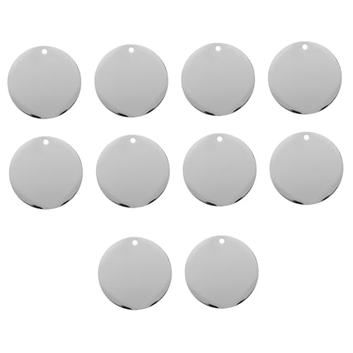 FUNOMOCYA Lot De 10 Médailles Uniques Pour Animaux De Compagnie Pendentifs Ronds En Acier Inoxydable Gravées Pour Décoration