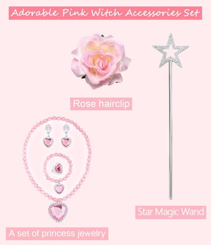 Disfraz de Bruja Rosa para Niñas 2 Piezas miniatura 4