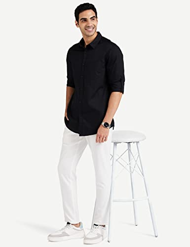 Image of Amazon Brand - Symbol Men's Cotton Shirt | Casual | Plain | Full Sleeve | Summer - Regular Fit (Available in Plus Sizes)