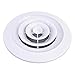 Adjustable Air Ventilation Cover Round Ducting Ceiling Wall Hole ABS Air Vent for Bathroom and Kitchen, White（250）