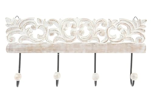 LEKE GO Perchero Pared 4 Colgador Madera