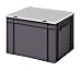 Produktbild 1a-TopStore Design Eurobox Stapelbox Lagerbehälter Kunststoffbox in 5 Farben und 16 Größen mit transparentem Deckel (matt) (grau, 40x30x28 cm)