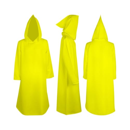 Boys Girls Halloween 𝐂ostume Cloak Cape Witch Hoodie Open Front Plain Cape Holiday Party Trendy (Yellow, 3-4 Years)