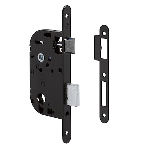 Metalux serrure pour porte bois certifiées NF - Encastrée Réversible Coffre hauteur 145 Entraxe 70 Porte de bureau porte d'entrée bureau chambre (Cylindre Euro Axe 50)