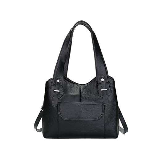 Sac à Main pour Femme Noir Élégant en Cuir PU Grand Fourre-Tout
