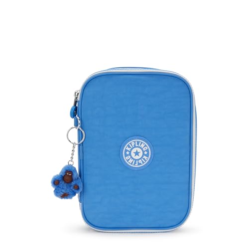 Kipling Bolsa de cosméticos feminina com 100 canetas, Azul Bouncy, 8.25''L x 6''H x 2''D, Kipling Bolsa de cosméticos feminina com 100 canetas