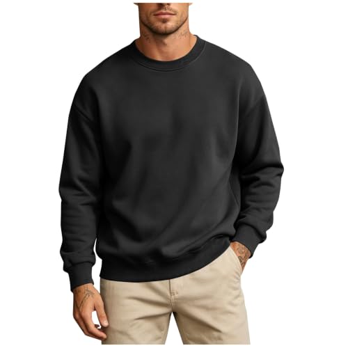 Image of Men'S Sweatshirts Classic Pullover Sweatshirt Casual Outdoor Daily Black