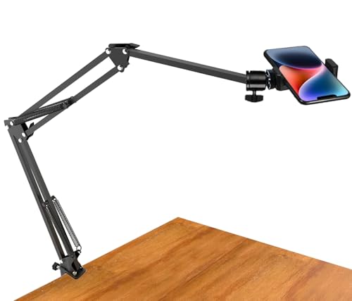 Support de Caméra Webcam,Support de téléphone,Portable Support vidéo Bras articulé Bras de Support de Bureau Flexible pour la Photographie Plate en Direct & Diffusion en direct, enregistrement vidéo