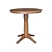 IC International Concepts 36" Round Top Pedestal 12" Leaf-36.1" H Dining Table, Distressed Oak
