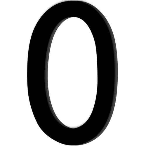 Número de Casa Nr.0,Números Adhesivos Altura de 9,8 cm,Números para Casas Acrílico,Numeros Adhesivos,Numero Casa Exterior,para Exteriores,Buzón,Puerta,Patio,Apartamento,Calle,Negro Mate