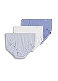 Jockey Women's Underwear Supersoft Brief - 3 Pack, Oblong Dot/White/Blue Orion, 7
