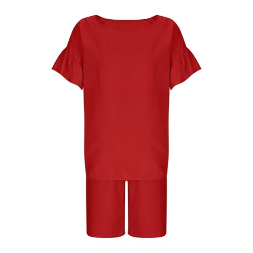 BILIKEYU Girls Summer Clothes Ruffle Short Sleeve Crewneck Shirtls Tops and Bow Elastic Waist Shorts 2pcs Sets4