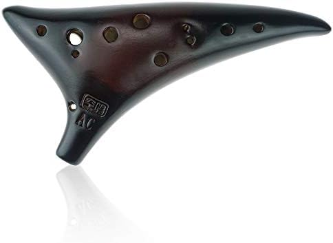 "Dragon Tooth" 12 Hole Alto C Stawfire Ceramic Ocarina, Collectible, Gift Ideas,Unique Design by OcarinaWind