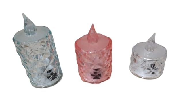 Crystal Tea Light Candles, 3PCS, Battery Operated, Modern Design-image-36