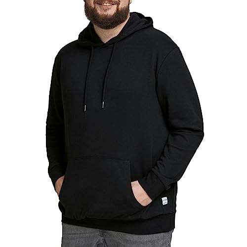 Jack and Jones Men Basic Hood Sweat Plus Size Black 2XL