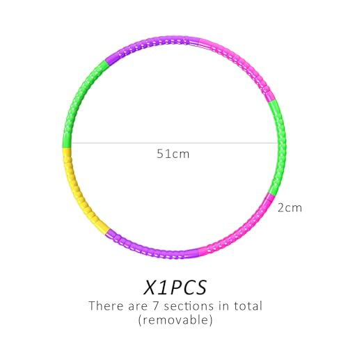 Hula Hoop - Aro de fitness colorido y extraíble (7 piezas, para la pérdida de peso, accesorio para dispositivos de fitness, ajustable - imagen 2