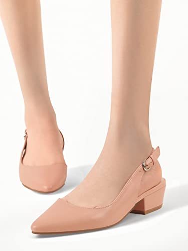 Women's Pump Slingback Kitten Heels Closed Toe Low Dress Shoes4