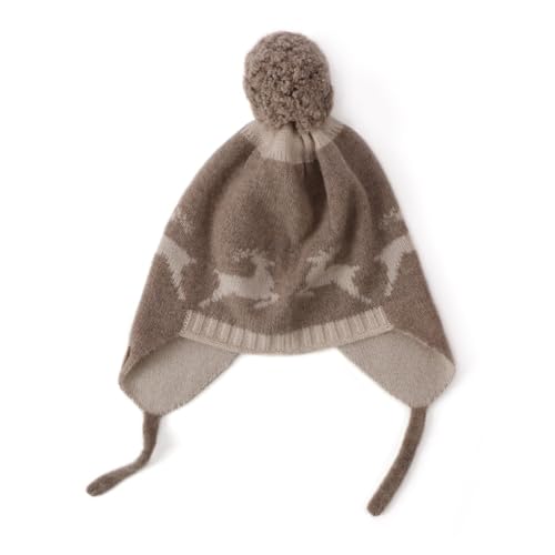 Bonnet 100% cachemire pour enfants, le tricot haut de gamme et ultra doux avec pompon