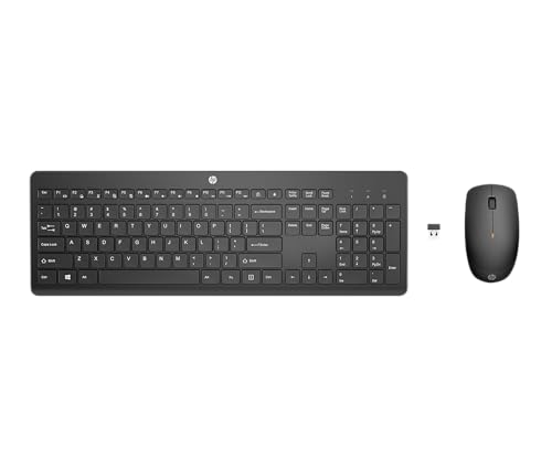 HP 230 Wireless Tastatur und Maus Set – Kabellose 2,4GHz Verbindung, QWERTZ Deutsches Layout, leise & komfortabel, bis zu 16 Monate Akkulaufzeit, USB-Empfänger – Schwarz