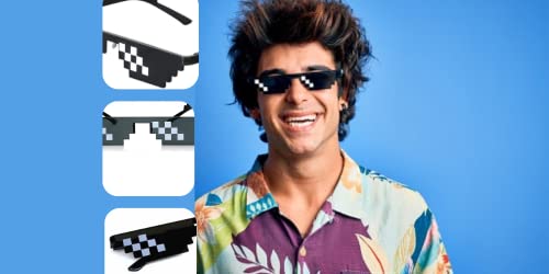 Image of Thug Life Sunglasses Pixelated Mosaic Glasses Party Glasses MLG Shades (12 Pixels) Made in India