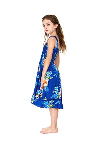 Girl Hawaiian Elastic Top Strap Dress in Pink Sunset4