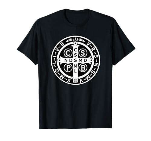 Katholische sakramentale Heilige Benedikt-Medaille T-Shirt