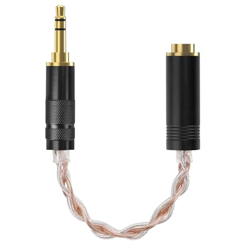 Geekria 3.5mm Stereo Male to 4.4mm Balanced Female Headphones Plug Adapter, 4N OCC Copper and Silverplated Upgrade Conversion Audio Dongle Plug (0.52ft)