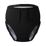 Dreammonkey Wiederverwendbare Schwimmwindel für Kinder & Jugendliche, Auslaufsichere Schwimmkleidung für besondere Bedürfnisse, Wasserdichter Inkontinenzschutz für Pool & Strand(Black,6-8T)