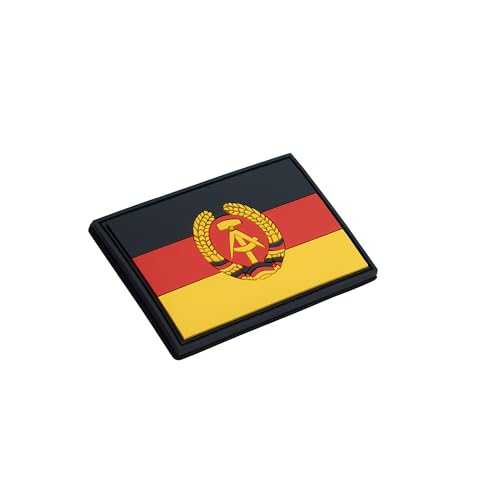 Patch Force - DDR Flagge Rubber Patch  farbig  8 x 5 cm - Als Abzeichen für Uniformen Schutzweste Einsatztasche Jacke oder Rucksack - Für Bundeswehr Polizei und Militär