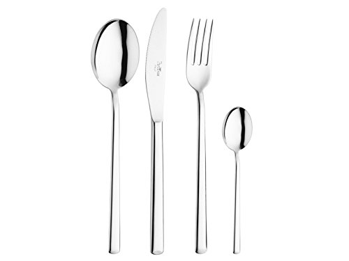 Pinti Inox Synthesis Servizio Posate, Acciaio Inossidabile, Grigio, 24 unità