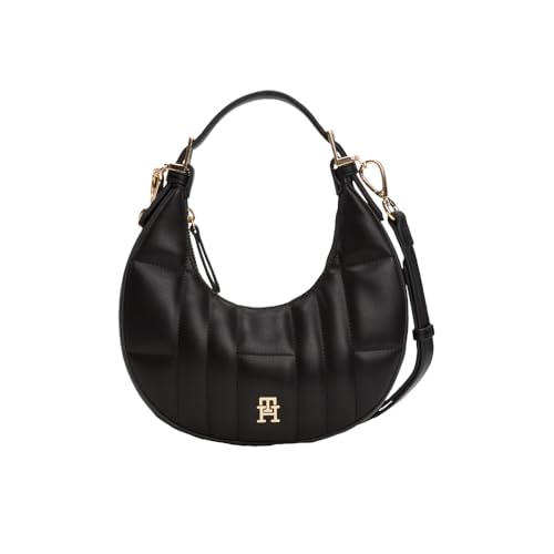 Tommy Hilfiger Quilted Crescent Shoulder Bag with Adjustable and Removable Crossbody Strap