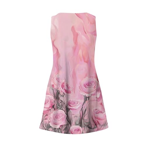 Image of Summer Dresses for Women 2026 Casual V Neck Sleeveless Sundresses Boho Beach Tank Dresses with Pockets