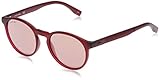 Lacoste Women's L888S Round Sunglasses, Transparent Cyclamen/Cyclamen Wine Solid Flash, 52 mm