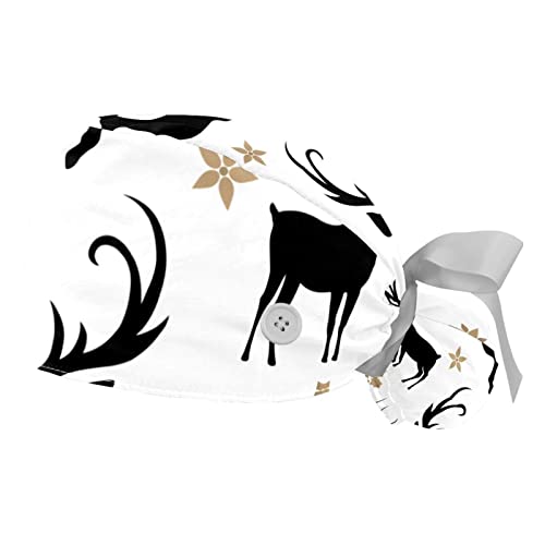 Chapeau de travail respirant JDEZ en lot de 2 avec motif cerf