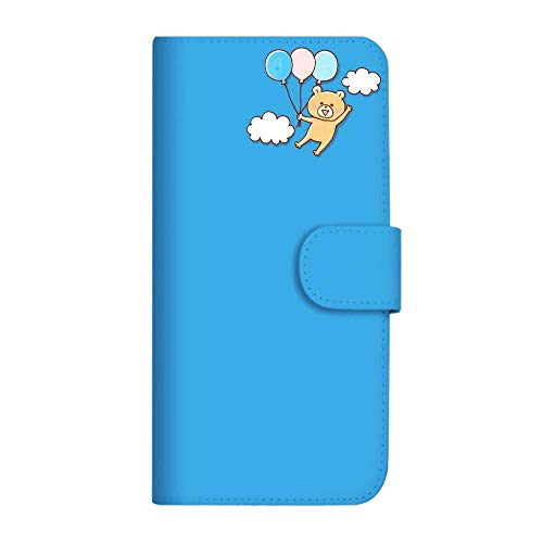 mitas Xperia 10 II SOV43 ケース 手帳型 LINE スタンプ いけやけい デザイン (485) 手書きアニマル vol.16 くまと風船 C SC-4174-C/SOV43