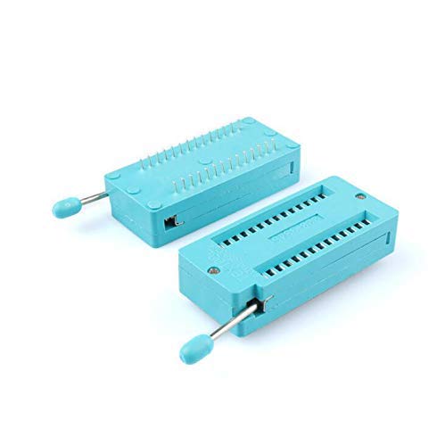 Reland Sun 5Pcs Integrated Socket Universal 14/16/18/24/28/40 pin IC Test Universal ZIF Socket (28P locking seat)